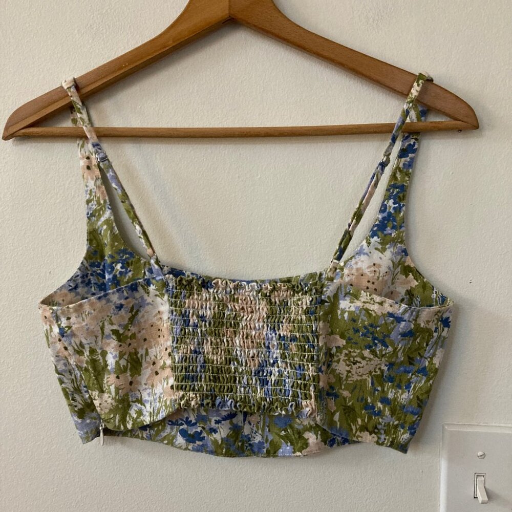 Reformation France Linen Top in Hillside - Picture 5 of 7